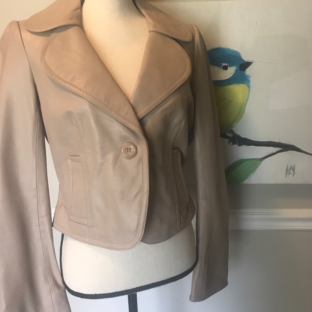 Arden B leather crop blazer, M